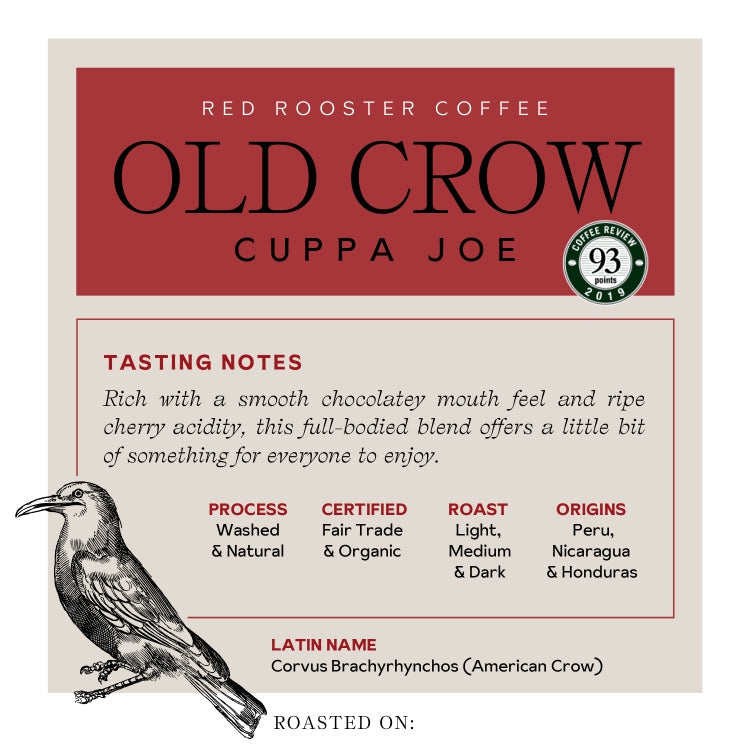 Organic Old Crow Cuppa Joe Cafe Style Espresso Coffee