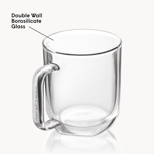 AeroPress Double Wall Glass Coffee Mug - 2 Pack Home Coffee Mug Accessory