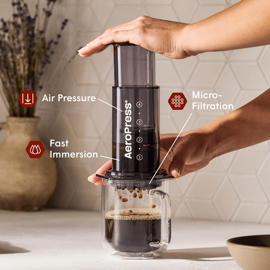 AeroPress Coffee Maker - Clear & Colors Smooth Brew Clear Brewer