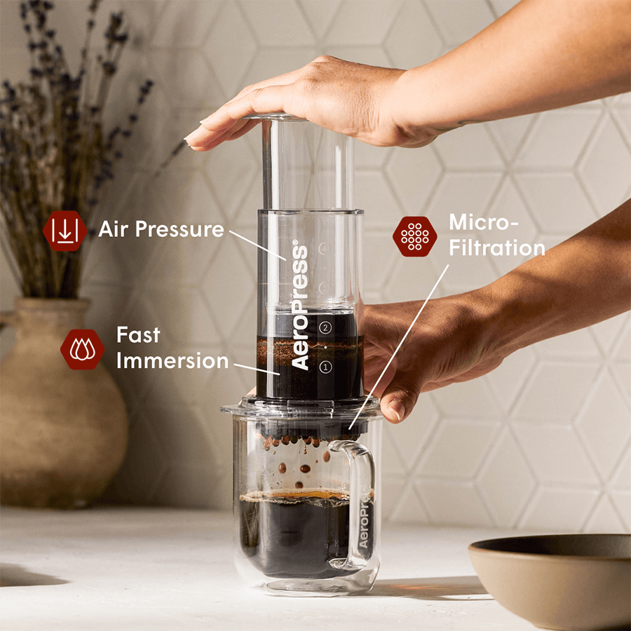 AeroPress Coffee Maker - Clear & Colors Smooth Brew Clear Brewer