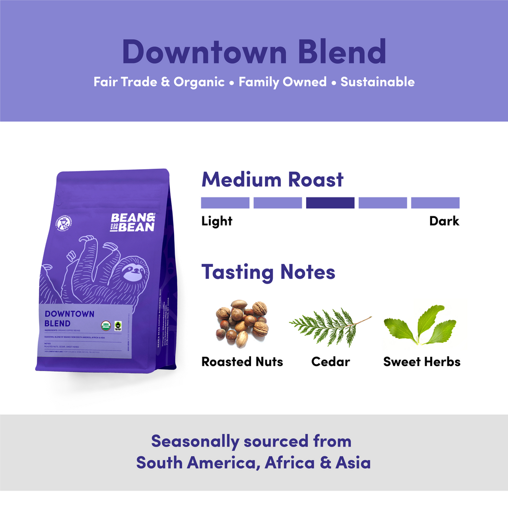 Downtown Blend Organic & Fair Trade Cafe Style Espresso Coffee