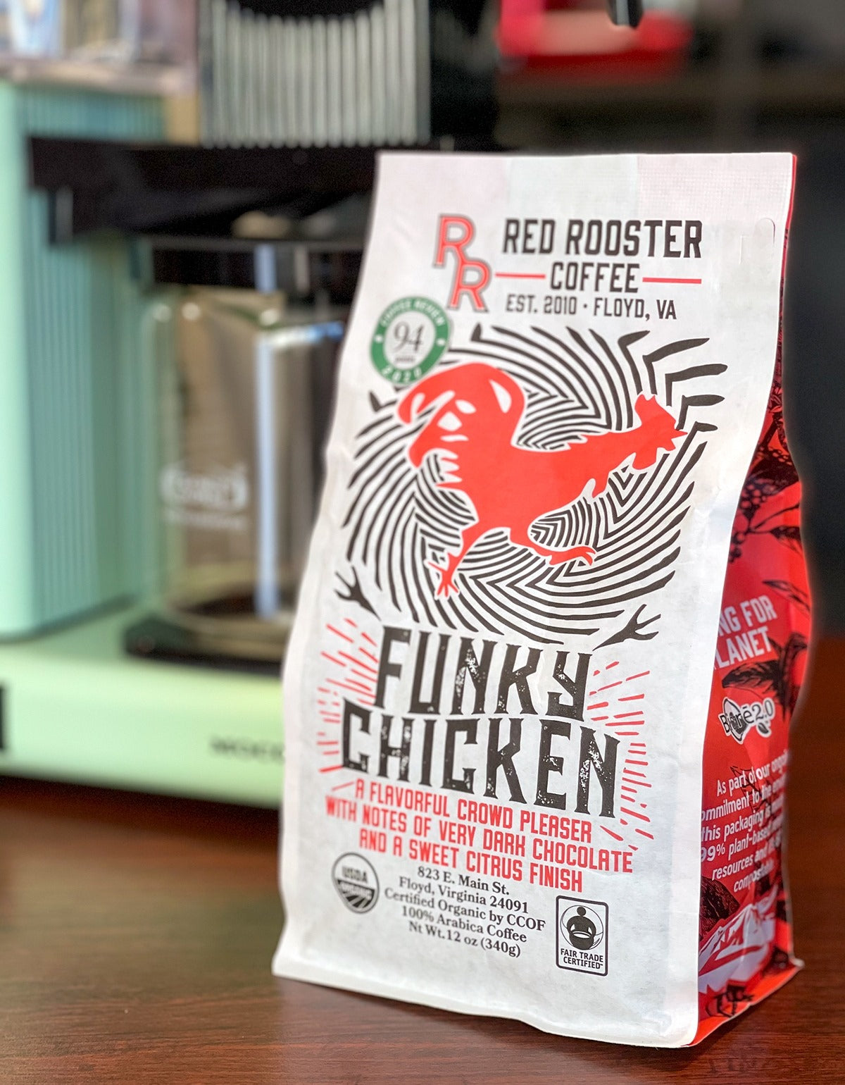 Organic Funky Chicken Premium Roasted Coffee Blend