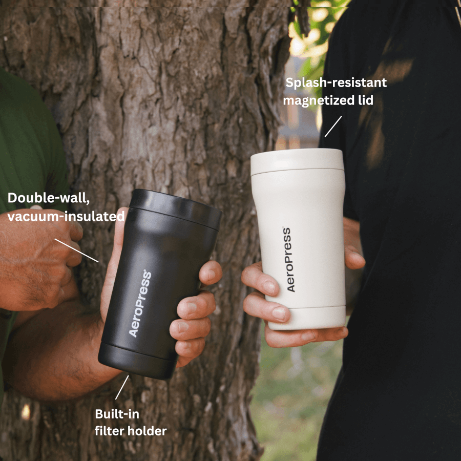 AeroPress Travel Coffee Tumbler - Stainless Steel Home Coffee Mug Accessory